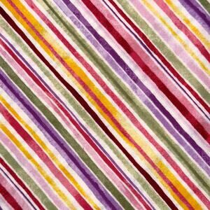 Watercolor Diagonal Stipes by Hi Fashion Fabric - 1/2 Yard - Pink Purple Yellow